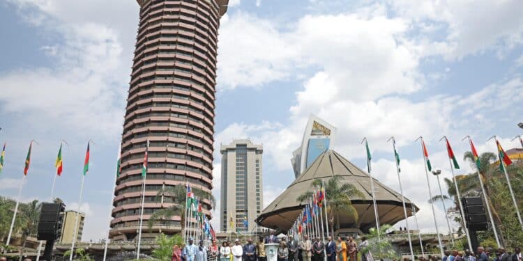 President William Ruto Leads African President'S In The Africa Declaration At Kicc Courtyard In September 2023.