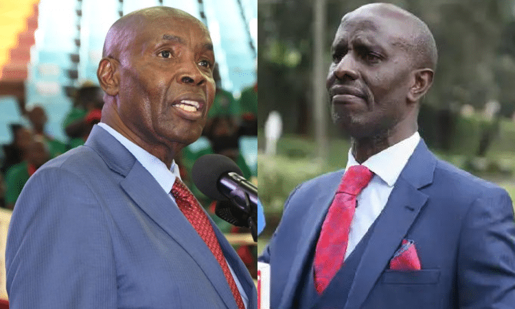 A Collage Of Education Cs Ezekiel Machogu And Former Knut Secretary General Wilson Sossion.