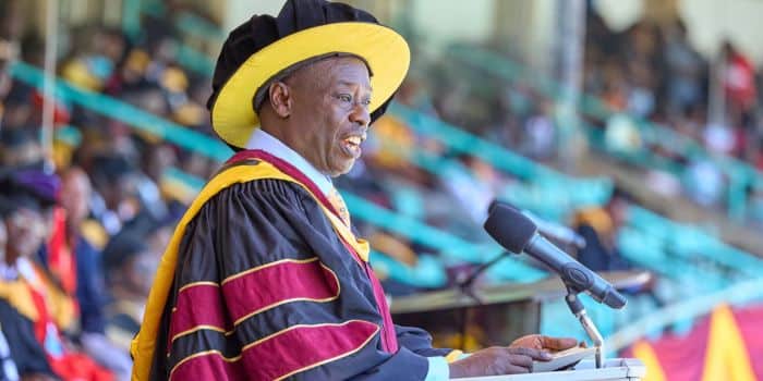 Deputy President Rigathi Gachagua Speaks During The Kmtc Graduation Ceremony At The Kasarani Stadium On December 7, 2023. 