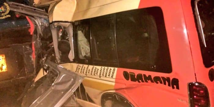 A Photo Showing The Remains Of The Matatu Involved In An Accident Along The Nakuru-Kericho Highway At Londiani.