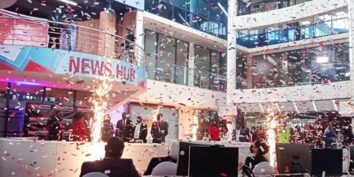 A Photo Showing Celebrations When Standard Group Launched The Converged Media Studio.