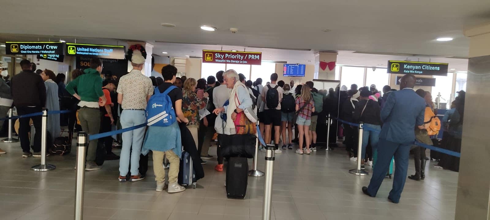 A Photo Of Travelers Arriving At The Jkia Airport.
