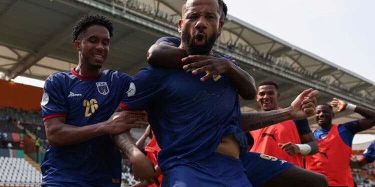 Cape Verde'S Football Triumph Sparks Celebration As They Advance In Style Cape Verde Player Bebe Celebrating His Goal Against Mozambique.