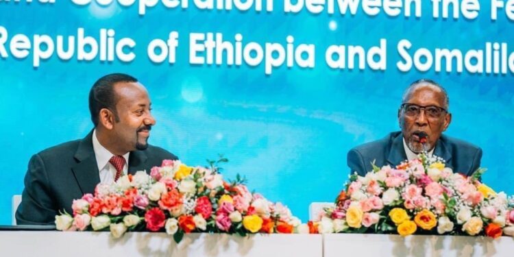 Kenyan Mps Reject Ethiopia- Somaliland Agreement Ethiopian Prime Minister Abiy Ahmed Ali And The President Of Somaliland Muse Bihe Abdi After Siging A Memorandum Of Understanding In Addis Ababa On January 2, 2024. Photo/ Office Of Prime Minister Ethiopia.