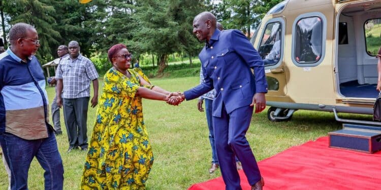 Kawira Mwangaza Profile: Education Background, Family, Politics And Net Worth President William Ruto And Meru Governor Kawira Mwangaza Shake Hands During His Tour Of The County. Photo/Pcs.