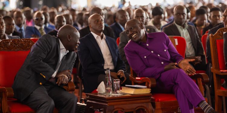 Gachagua Breaks Silence On Ruto Succession Debate President William Ruto With Dp Rigathi Gachagua In A Church Service In Elgeyo Marakwet