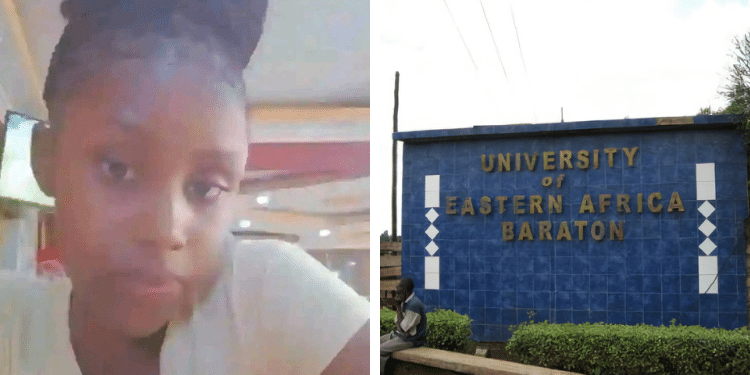 A Collage Photo Of The Late Brenda Chepkirui And Baraton University. 