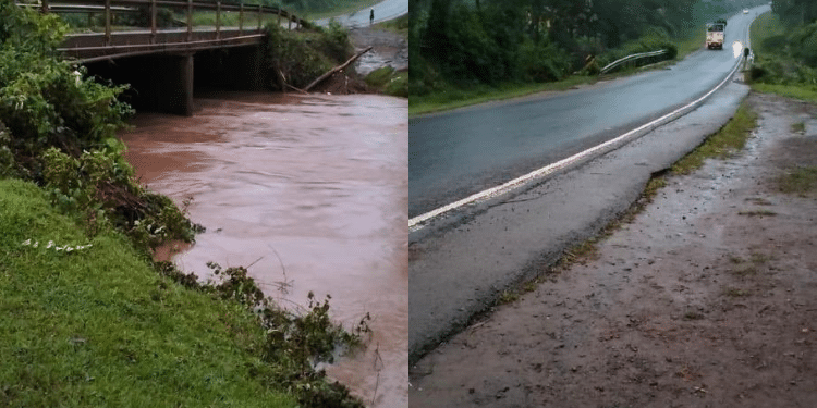 A Collage Of A Section Of The Kaplong-Kisii Road And The Kipsonoi River Bridge. Photo/Kenha.