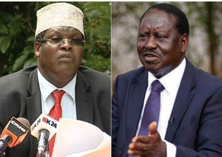 A Collage Of Odm Leader Raila Odinga And Lawyer Miguna Miguna.photo/Courtesy.