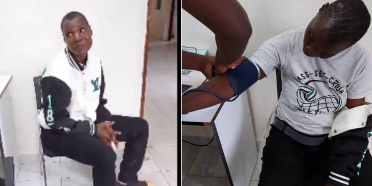 A Collage Of Former Boxer Champion Conjestina In The Rehab Center.