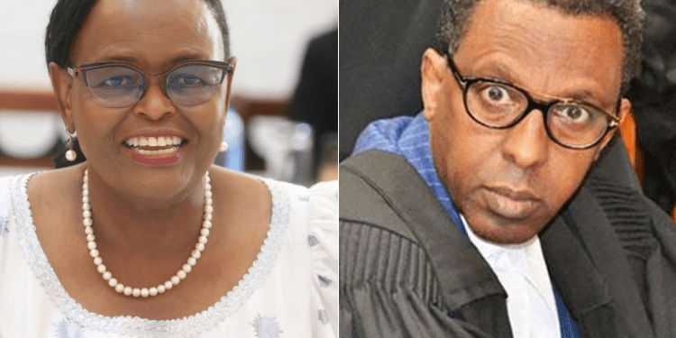 A Photo Collage Of Cj Martha Koome And Senior Counsel Ahmednasir Abdullahi.