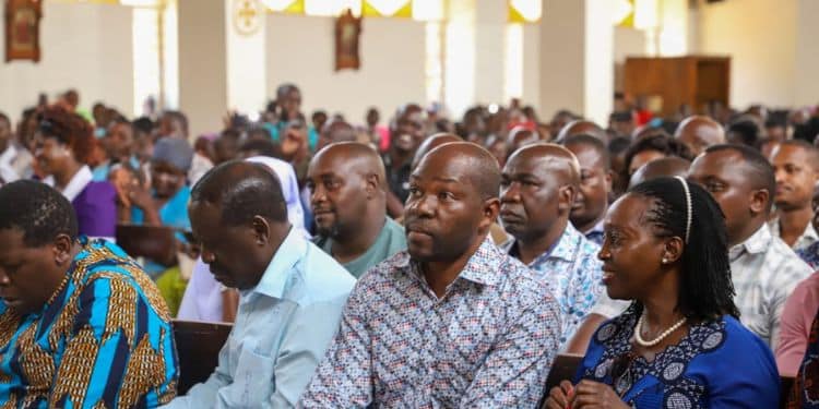 Meet Azimio Mp Who Reported For Form One Admission With A Padlock Only Saboti Mp Caleb Amisi (Center0 Attends A Past Church Service With Odm Leader Raila Odinga (Left) And Martha Karua (Right).