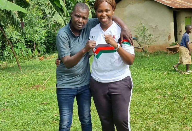 Sonko Gives Conjestina Last Chance After Fallout With Family Boxer Conjestina Achieng (Left) Poses For A Photo With Sports Journalist Carol Radul.