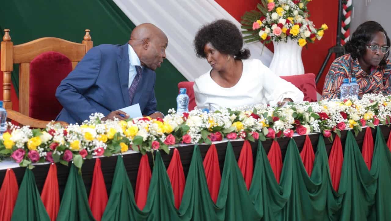 Boost For Candidates As Machogu Directs Universities To Lower Cluster Points Education Cabinet Secretary Ezekiel Machogu (Left) And Tsc Ceo Nancy Macharia During The Release Of The 2023 Kcse Exam At Moi Girls High School, Eldoret, On January 8, 2023.