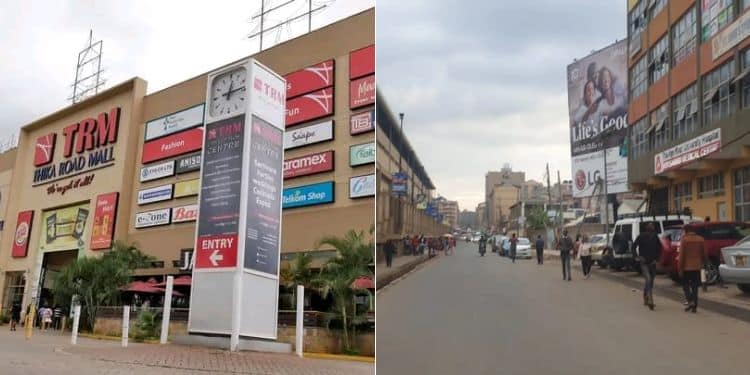 A Photo Collage Of Thika Road Mall And A Photo Of Trm Drive.