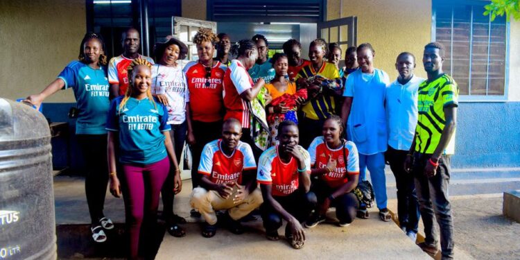 Epakan Ekaale, A Kenyan Woman Joined By Arsenal Fans In Celebrating Her Triplets.