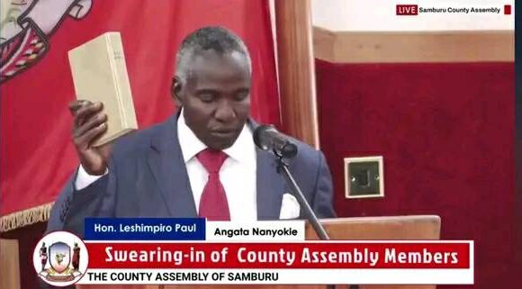 Mca Paul Leshimpriro Takes His Oath As An Mca In August 2022. 