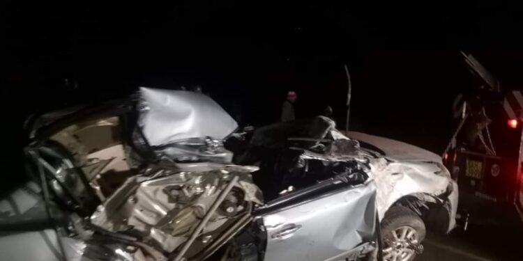 The Wreckage Of Kelvin Kiptum'S Car.