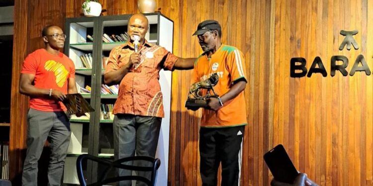 Kenyan Veteran Journalist Elected Chair Of Continental Body (R) Founding Member Of Taef With Newly Elected Chairperson Churchill Otieno(C).