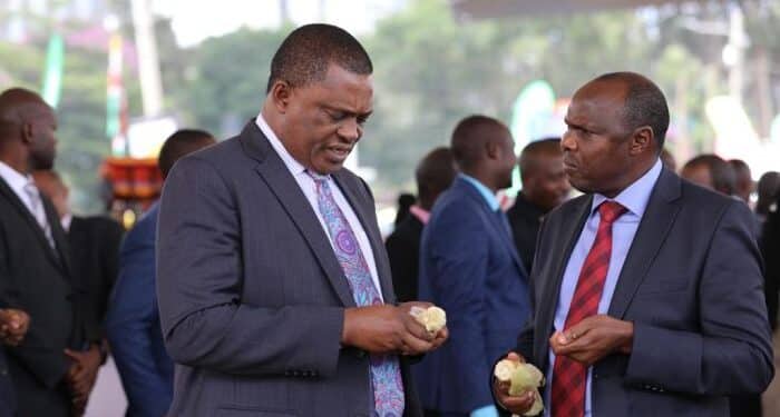 Attorney General Justin Muturi (Left) And Chief Of Staff Felix Koskei. Photo/Courtesy.