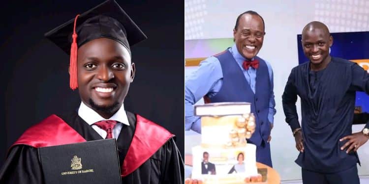 Kaizer Obed: How Uon Graduate Gained Quick Fame Before Dying At 25 A Photo Of Kaizer Obed During His Graduation And A Photo Of The Pr Practitioner And Citizen Tv News Anchor Jeff Koinange In A Past Meeting.