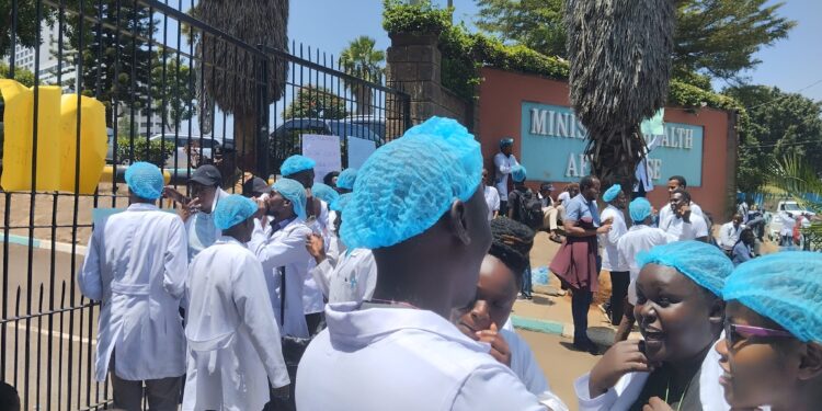 Medical Interns Holding Demonstrations At Afya House.