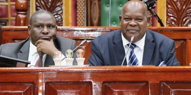 Inside Ruto’s Plan To Have More Say In Power Transfer, Clip Ag’s Wings Jlac Chair George Murugara (Right) And Kajiadowest Mp Gabriel Tongoyo Chair A Joint Commitee Sitting On February 13, 2024 At Parliament Buildings.