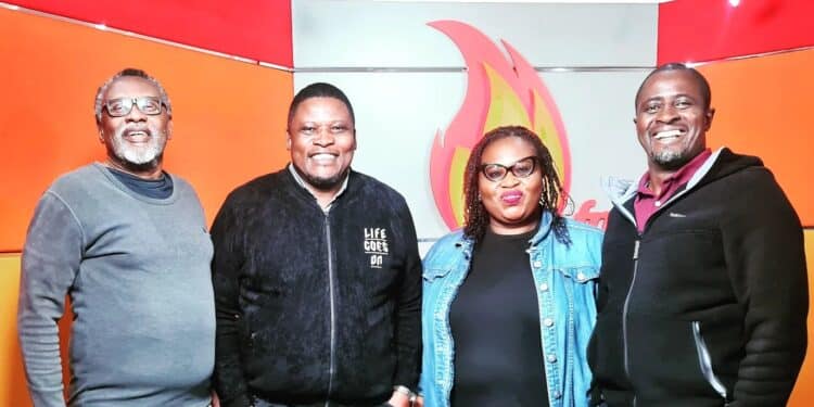 Long Time Radio Maisha Boss Quits After 10 Years Tom Japanni 9Second From Left) Poses For A Photo With Spice Fm'S Ct Muga, (Left), Eric Latiff (Right), And Ndu Okoh.
