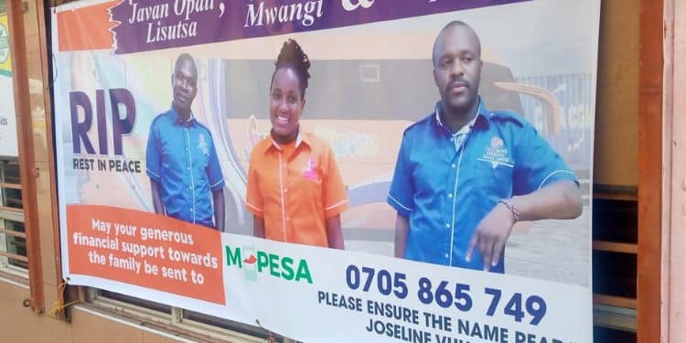 A Banner Printed By Super Metro In The Funeral Arrangements For Their Crew Members. 