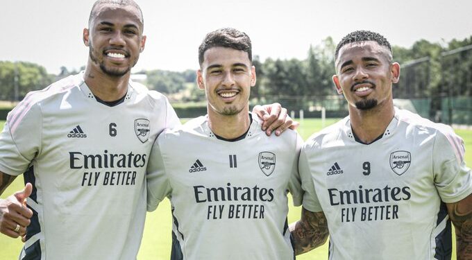 The Three Gabriel'S. (L) Gabriel Magalhaes, Gabriel Martinelli And Gabriel Jesus.