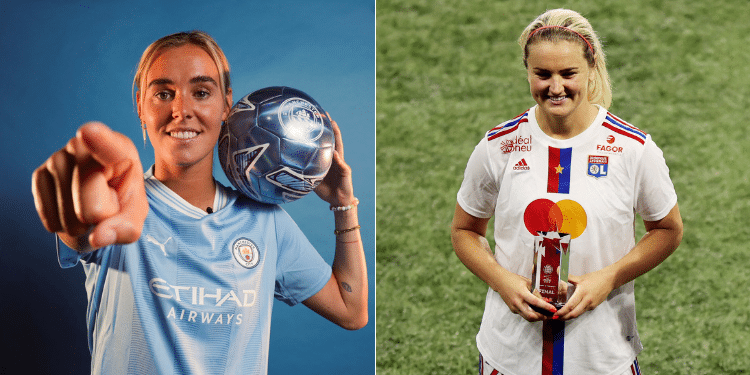 A Collage Photo Of Jill Roord And Lindsey Horan.