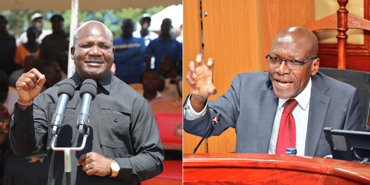 A Collage Photo Of Governor Fernandez Baras And Senator Boni Khalwale.