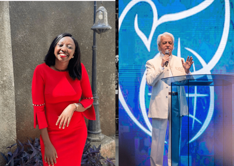 A Photo Collage Of American Televangelist Benny Hinn And Charlene Ruto. Photo/ First Lady.