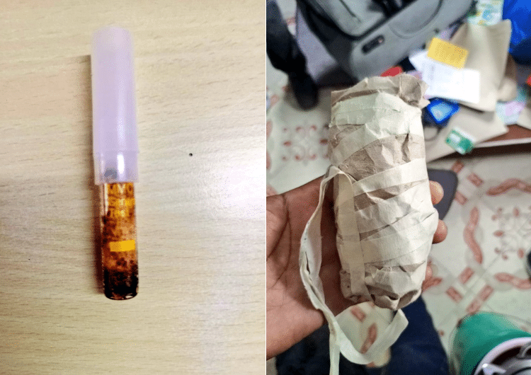 A Photo Collage Of The Heroin Drugs Found In The Student'S House. Photo/Dci.