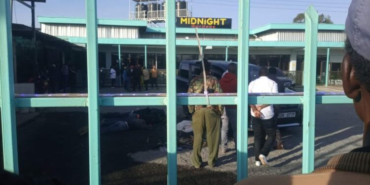A Photo Of The Scene Where Four Suspects Were Arrested In A Botched Robbery Attempt In Ruiru Kimbo, Juja Sub-County. 