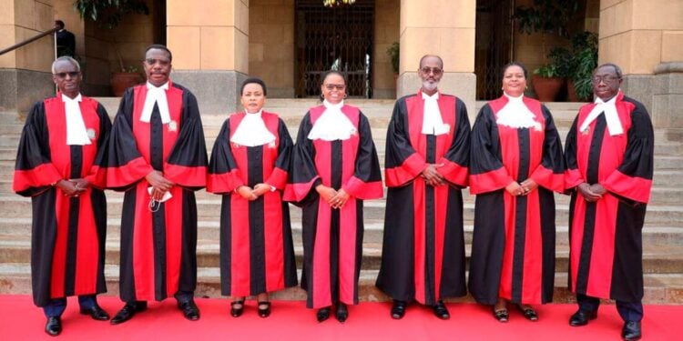 Supreme Court Judge Elected As Vice President Of Sierra Leone Court Supreme Court Judges Pose For A Photo Outside The Scok.