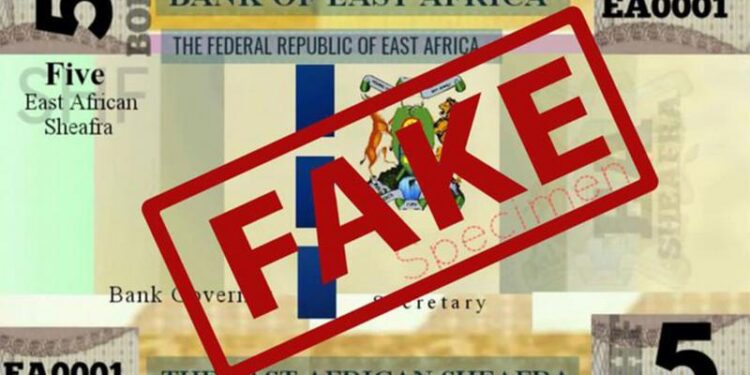 Image Of A 5 Fake Sheafra Currency Note. Photo/ Courtesy