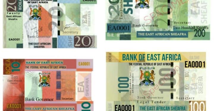Specimen Of The Eac Sheafra Denominations. Photo/Courtesy.