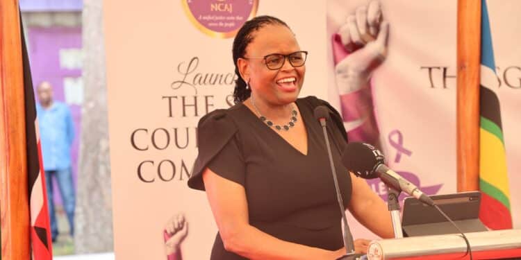 Cj Martha Koome Interacts Will Select Courses During The Launch Of The E-Filing System At Supreme Court. Photo/Judiciary.