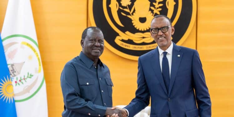 Former Prime Minister Raila Odinga At A Meeting With President Paula Kagame In Rwanda On March 8, 2023. Photo Raila Odinga