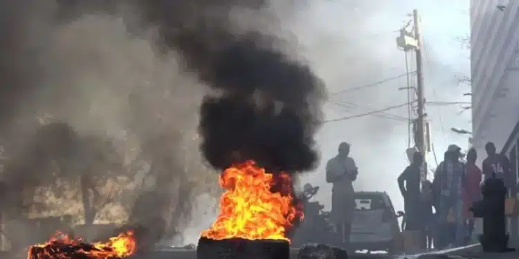An Image Showing Tires On Fire Near The Main Prison Of Port-Au-Prince, Haiti, On March 3, 2024, After A Breakout By Several Thousand Inmates. Photo/ Courtesy
