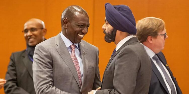 President William Ruto With Ajay Banga, World Bank President, On November 2023 In Berlin Germany. Photo/Pcs.