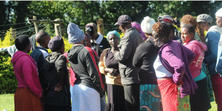 Mourners At The Home Where Four Children Who Were Murdered At Kipkebe Village In Bomet County On March 2, 2024. Photo/ Courtesy