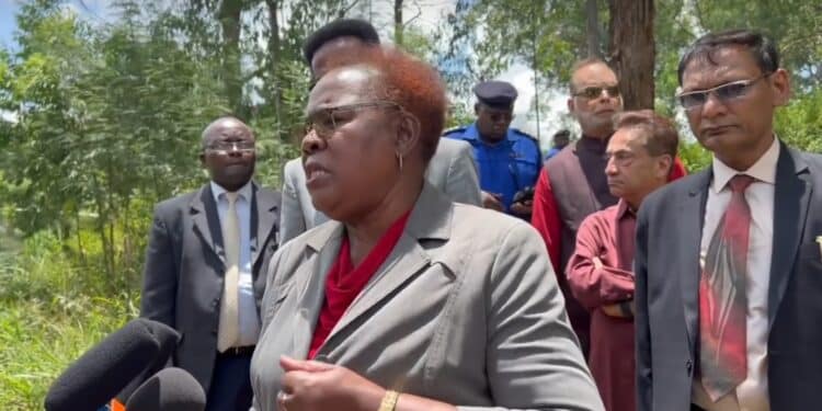Cs Wahome Temporarily Detained At Disputed Loresho Land Lands Cs Alice Wahome