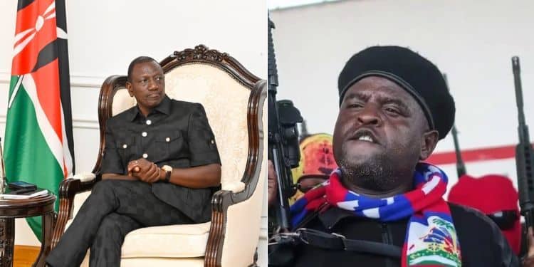 A Photo Collkage Of President William Ruto (Left) And Haitian Gang Leader Barbecue.