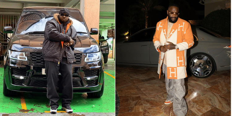 Khaligraph Accuses Jealous Artists Of Blocking Live Session With Rick Ross A Photo Collage Of Khaligraph Jones(Right) And Rick Ross. Photo/Courtesy.