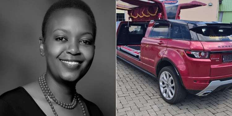 A Collage Of The Late Rita Tinina And A Poshy Range Rover Hearse. Photo/ Courtesy