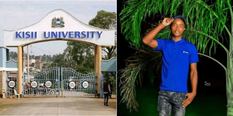 A Collage Of Kisii University Gate And The Late Comrade. Photo/ Courtesy