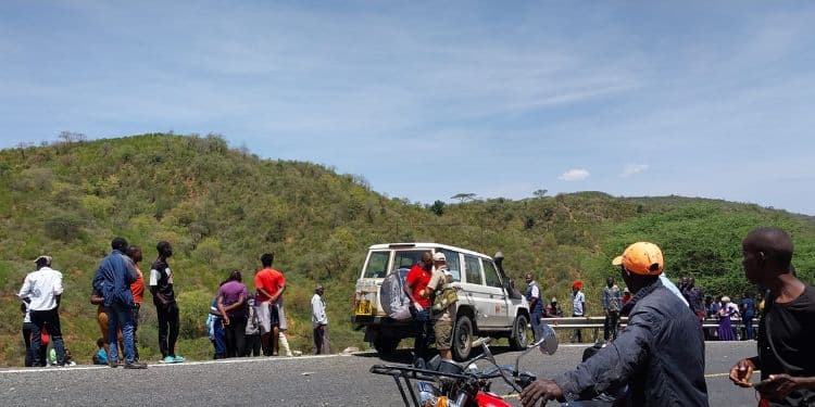 A Kenya Red Cross Van At The Scene Where The Kapsabet Boys Bus Crashed. 