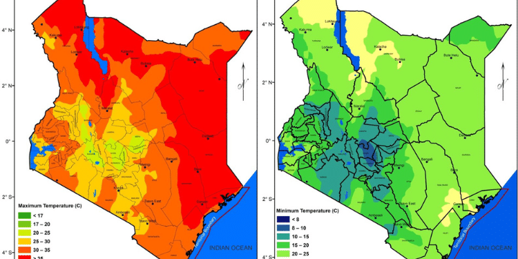 A Collage Of The Graphics From The Met Department Showing Weather Patterns Expected In Different Parts. Photo/Kenya Met.